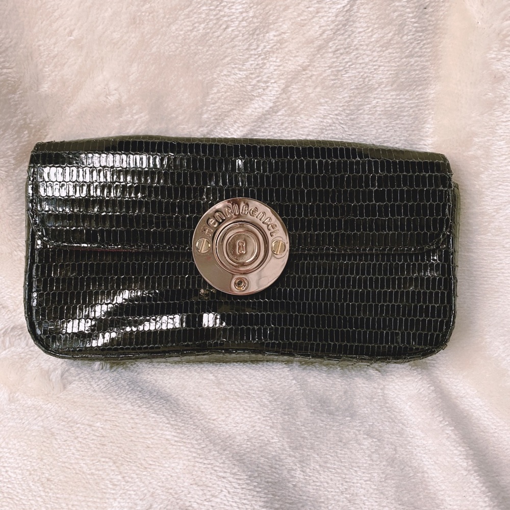 Henry Bendel Black Python Small Clutch - image 1